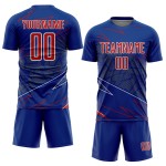 Jersey Custom Soccer Red-White Royal Sports Uniform Lines Sublimation Jersey Custom Soccer Red-White Royal Sports Uniform Lines Sublimation