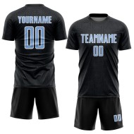 Geometric Light Custom Uniform Sports Sublimation Black Shape Blue-White Jersey Soccer Geometric Light Custom Uniform Sports Sublimation Black Shape Blue-White Jersey Soccer